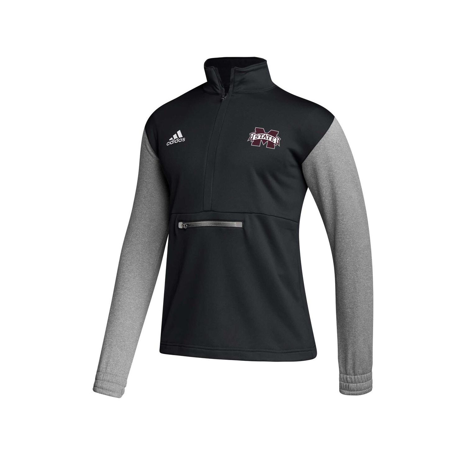 Men's Black Mississippi State Bulldogs Sideline AEROREADY Half-Zip Top