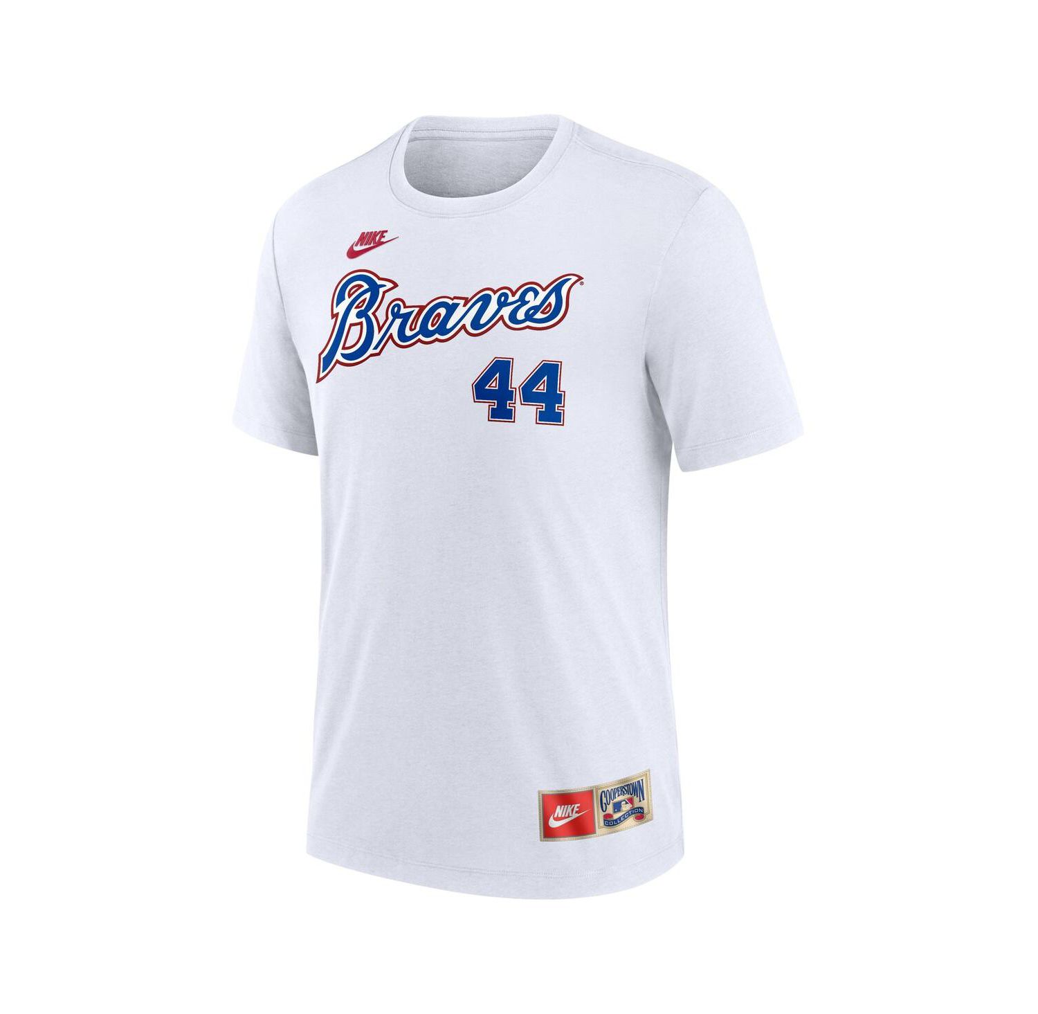 Men's Hank Aaron White Atlanta Braves Cooperstown Collection Tri-Blend Name & Number T-Shirt