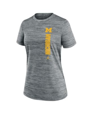 Women's Gray Michigan Wolverines Velocity Performance T-Shirt