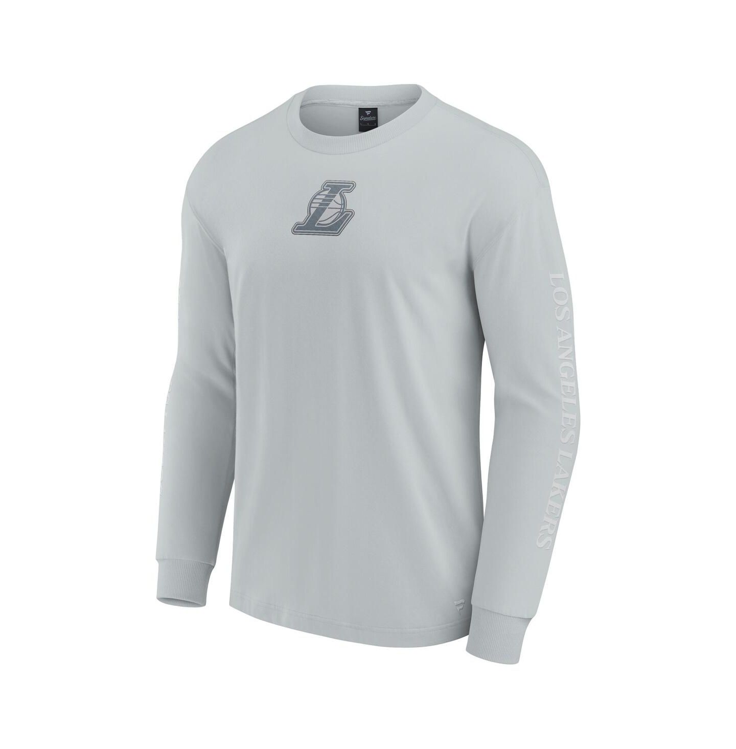 Мужская футболка Fanatics Gray Los Angeles Lakers Elements Strive Long Sleeve — фото 2