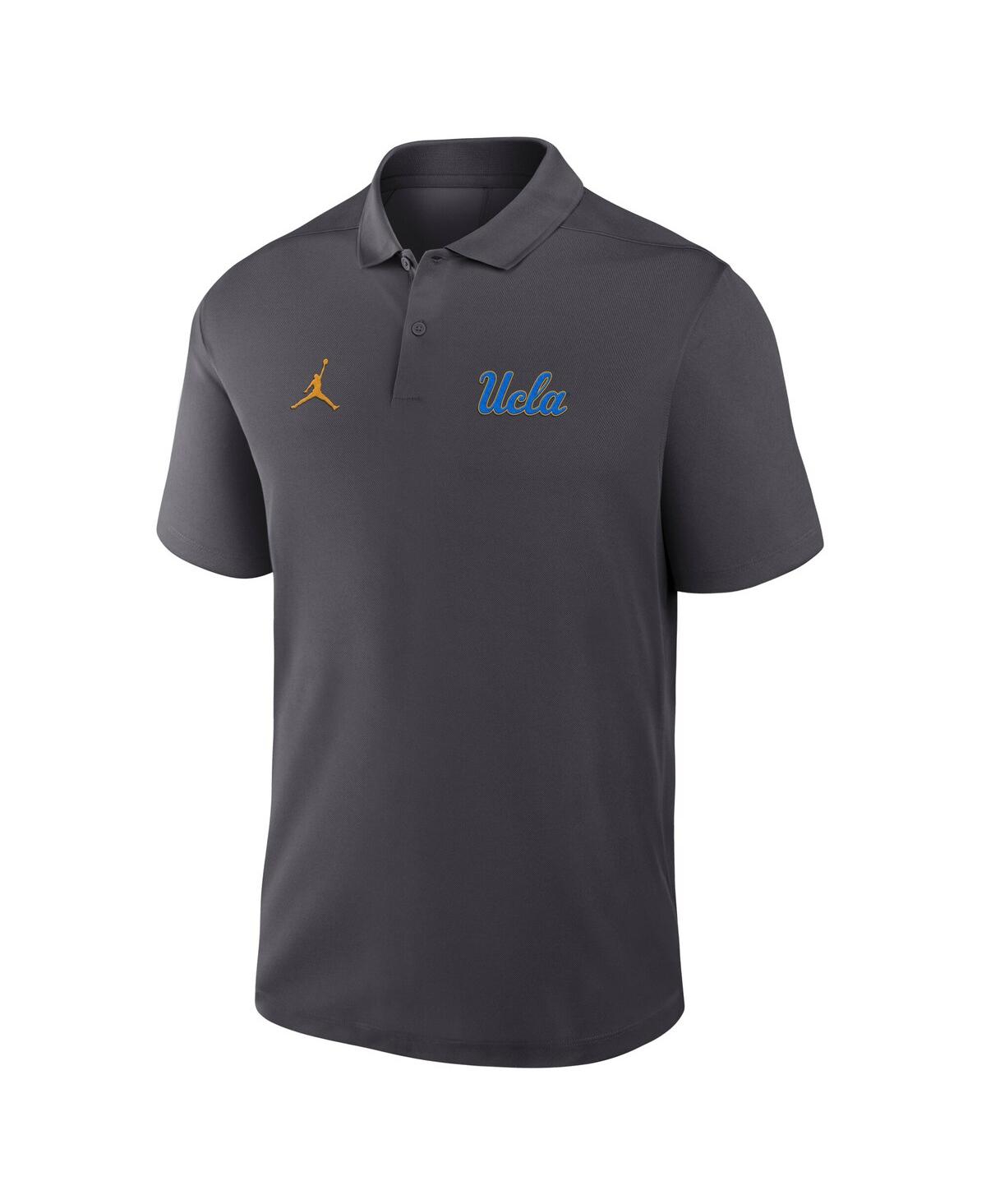 JORDAN MEN'S ANTHRACITE UCLA BRUINS PRIMETIME VICTORY PRIMARY LOGO PERFORMANCE POLO SHIRT 