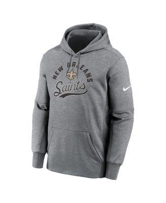 Men's Heather Gray New Orleans Saints Performance Fleece Pullover Hoodie