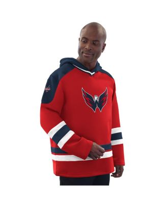 Starter - Men's Red/Navy Washington Capitals Hockey Pullover Hoodie