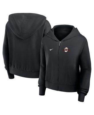 Nike - Women's Black San Francisco Giants Cropped Chill Full-Zip Hoodie Jacket