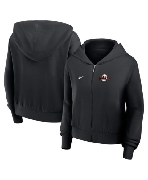Женские худи Nike Women's Black San Francisco Giants Cropped Chill Full-Zip Jacket