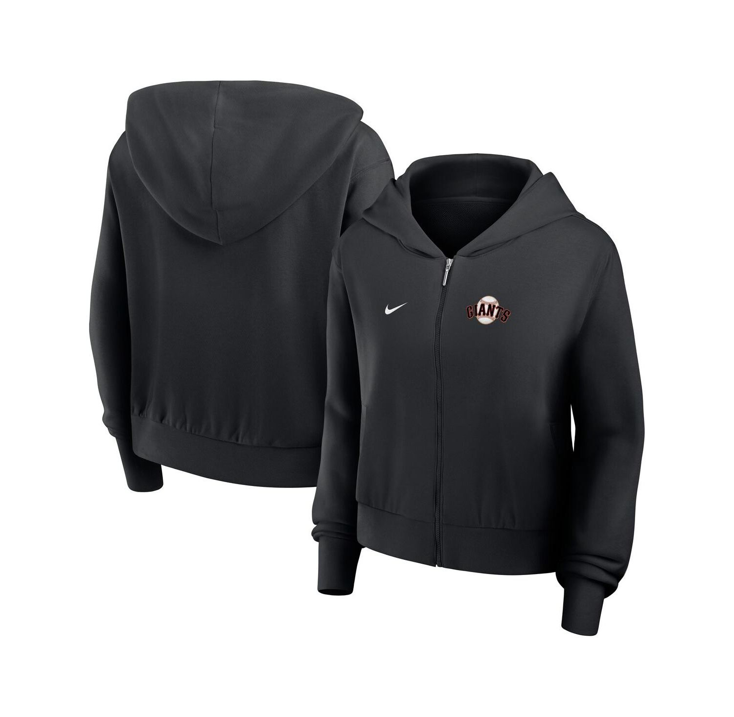 Women's Black San Francisco Giants Cropped Chill Full-Zip Hoodie Jacket