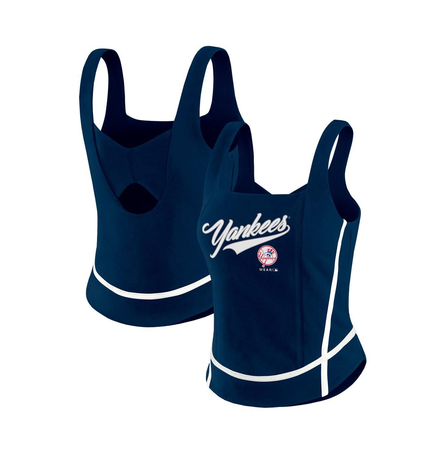 Женский топ WEAR by Erin Andrews Navy New York Yankees Square Neck — фото 1