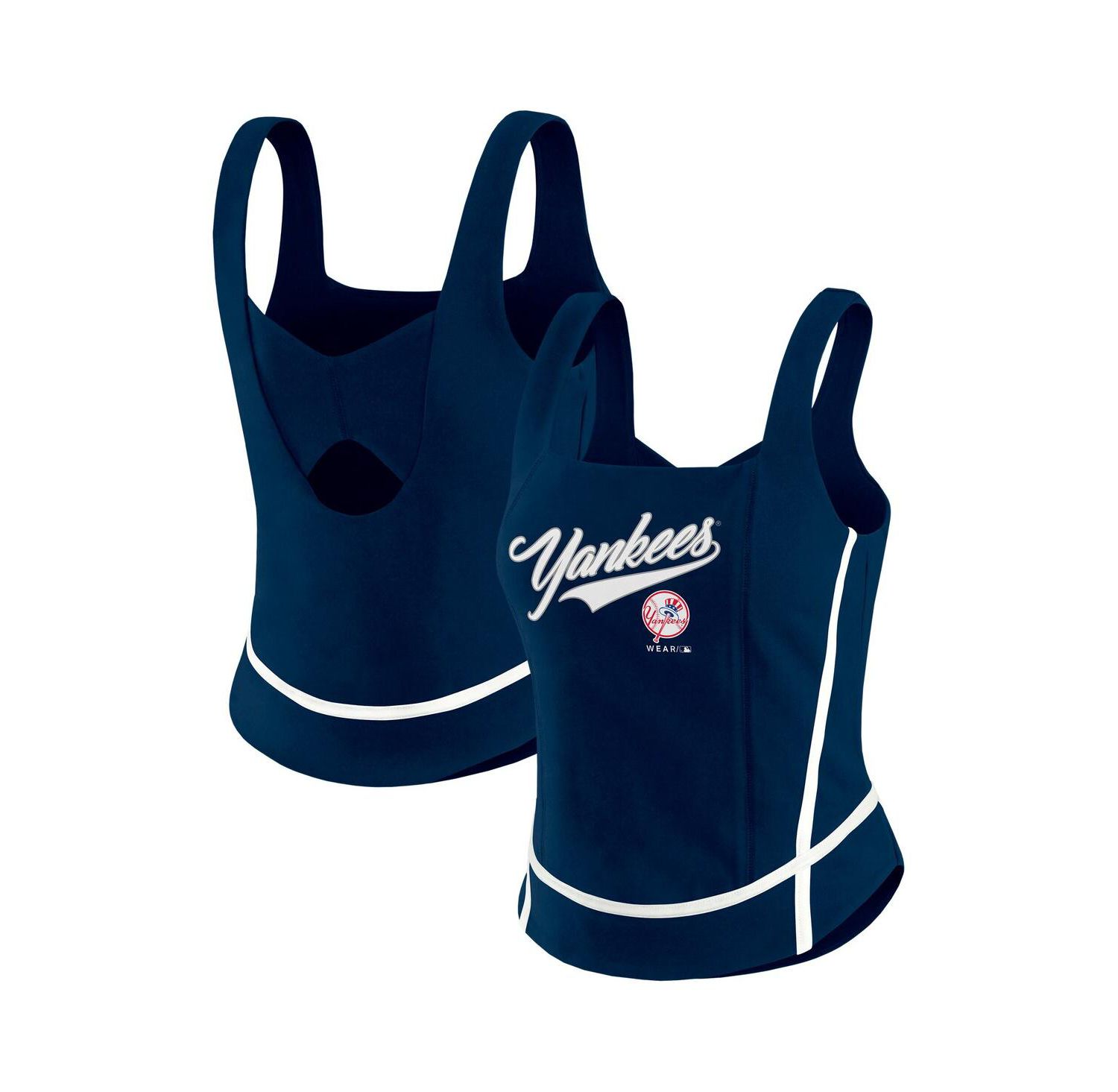 Women's Navy New York Yankees Square Neck Tank Top
