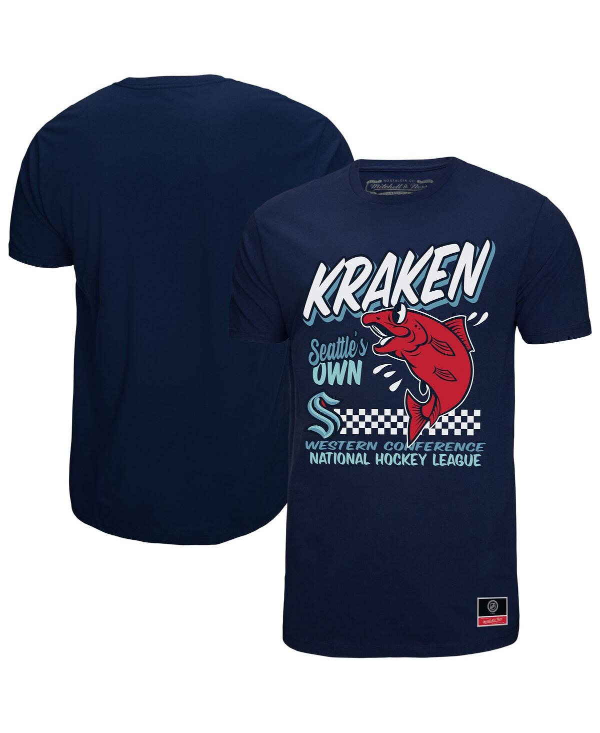 Mitchell & Ness Deep Sea Blue Seattle Kraken Local Food T-shirt In Blue