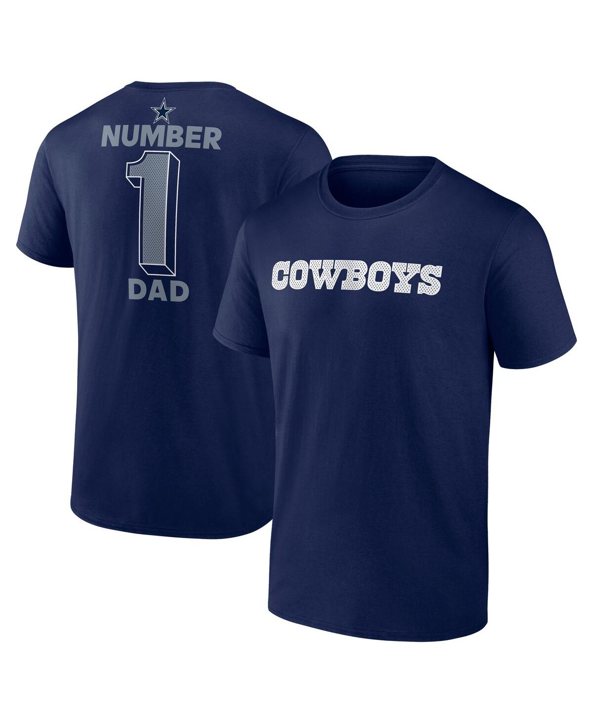 Men's Navy Dallas Cowboys Number 1 Dad T-Shirt - Navy