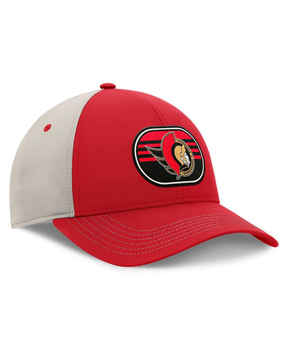 Fanatics Men's Red/gray Ottawa Senators 2025 Stanley Cup Playoffs Locker Room Trucker Adjustable Hat