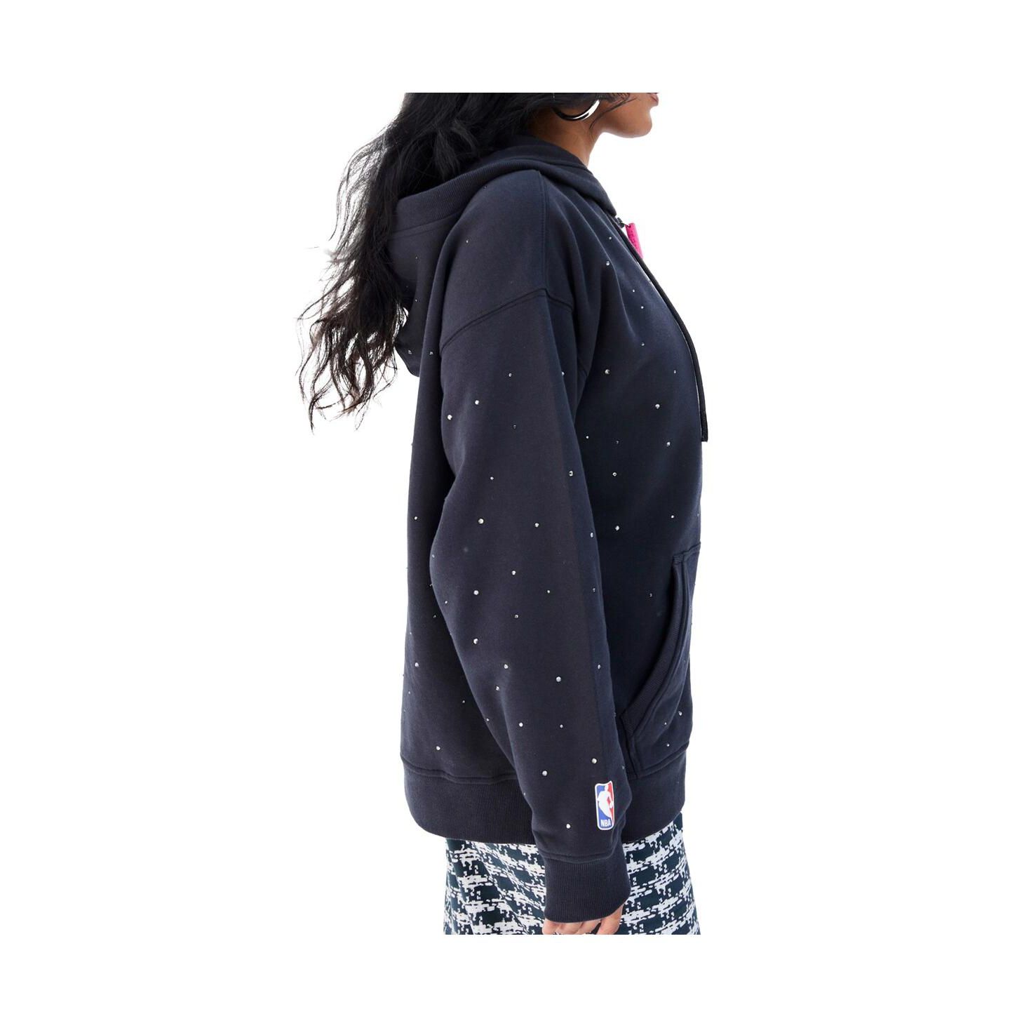Женское худи Terez Black Golden State Warriors Oversized Allover Gemstone Full-Zip — фото 3