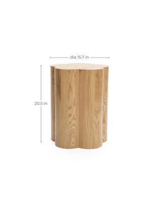 Wood Grain Manufactured Wood 20.5-Inch Tall Round End and Side Table