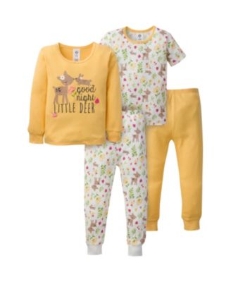 Toddler Girls 4-Piece Snug Fit Cotton Pajamas, Rose, 3T