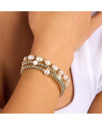 Gold Filled 3mm Bead Multi-Pearl Bracelet