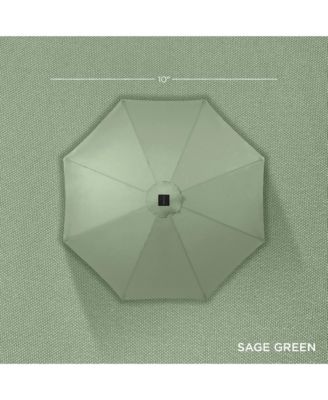 10ft Solar LED Lighted Patio Umbrella w/ Tilt Adjustment, UV-Resistant Fabric
