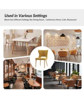 Rita Mid-Century Modern WaterProof Hollow Design Dining Chair with Wingback,Set of 2