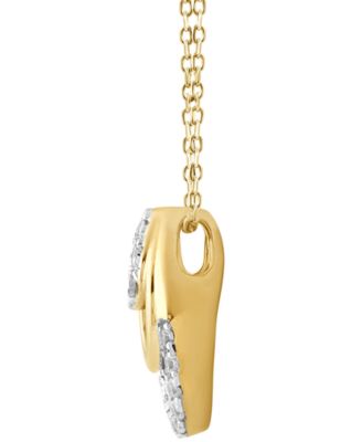 Diamond Triple Pear Openwork Pendant Necklace (1/8 ct. t.w.) in 14k Gold, 16" + 2" extender