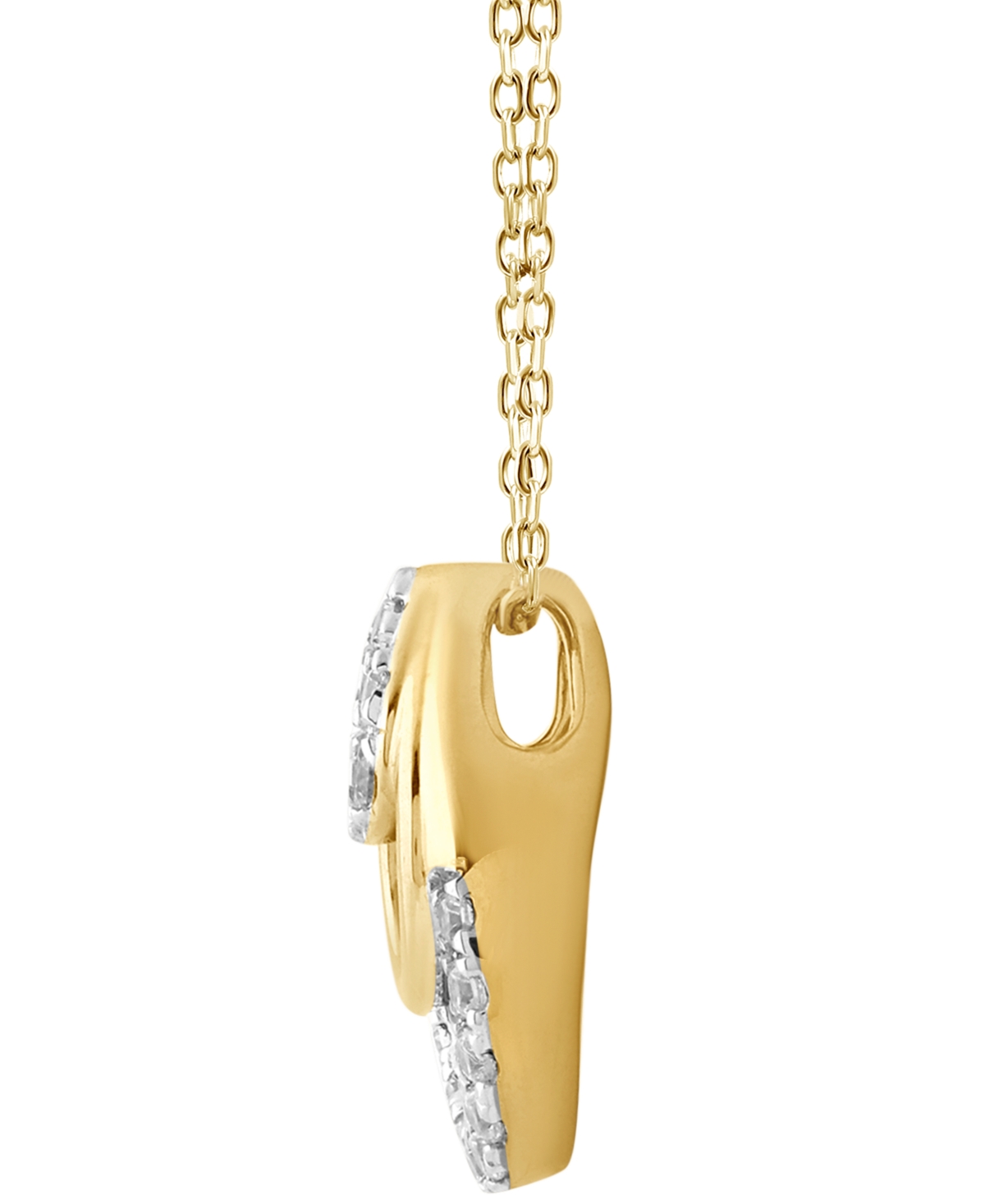 MACY'S DIAMOND TRIPLE PEAR OPENWORK PENDANT NECKLACE (1/8 CT. T.W.) IN 14K GOLD, 16" + 2" EXTENDER 