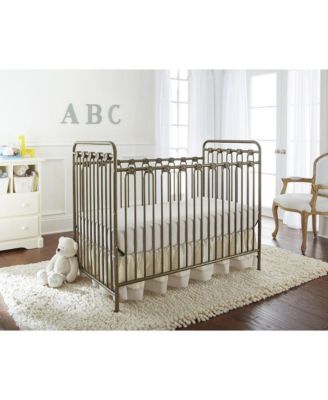 LA BABY Napa 3 in 1 Convertible Full Sized Metal Crib in Golden Nugget