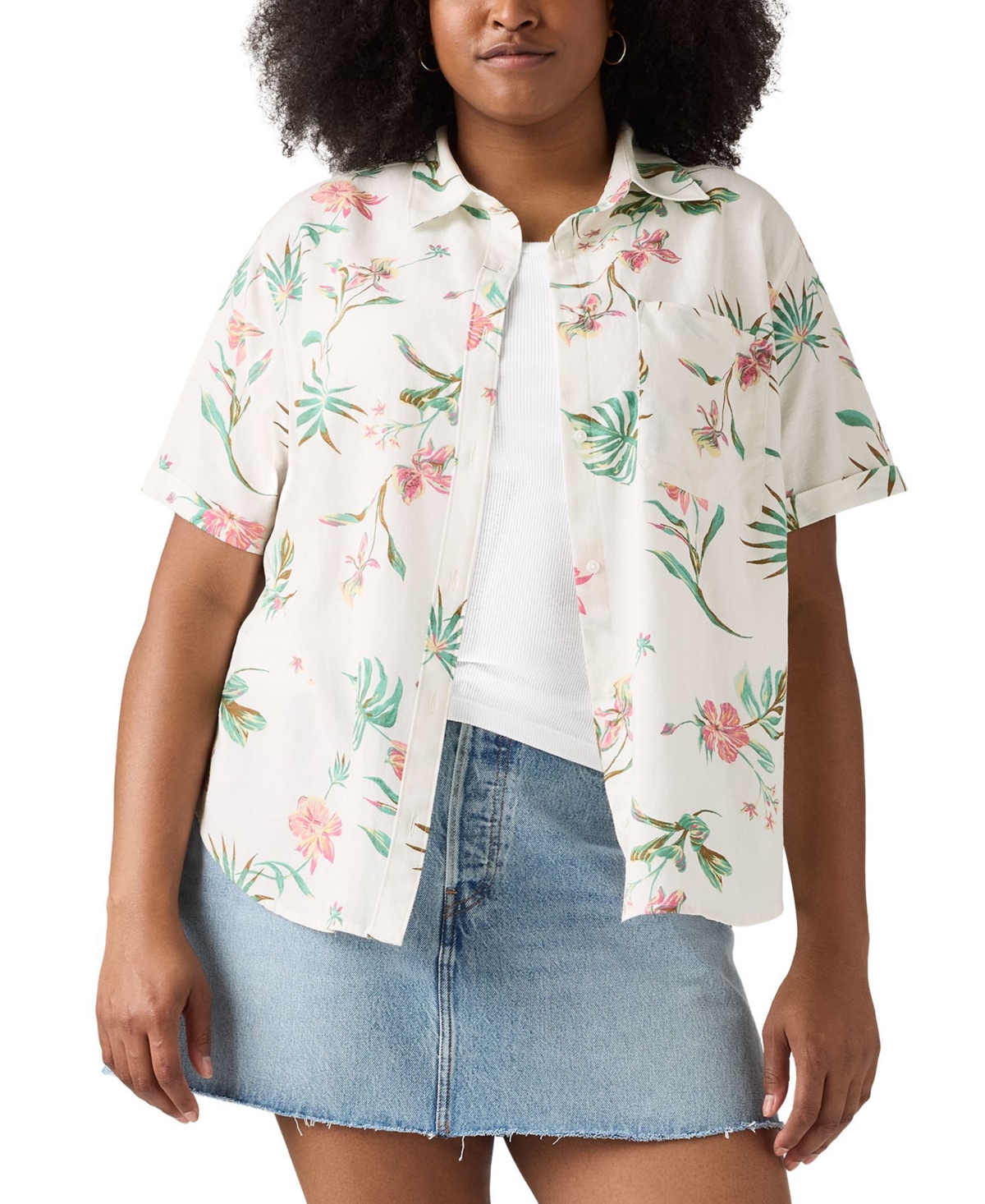 Levi's Plus Size Darlene Floral Short-sleeve Shirt