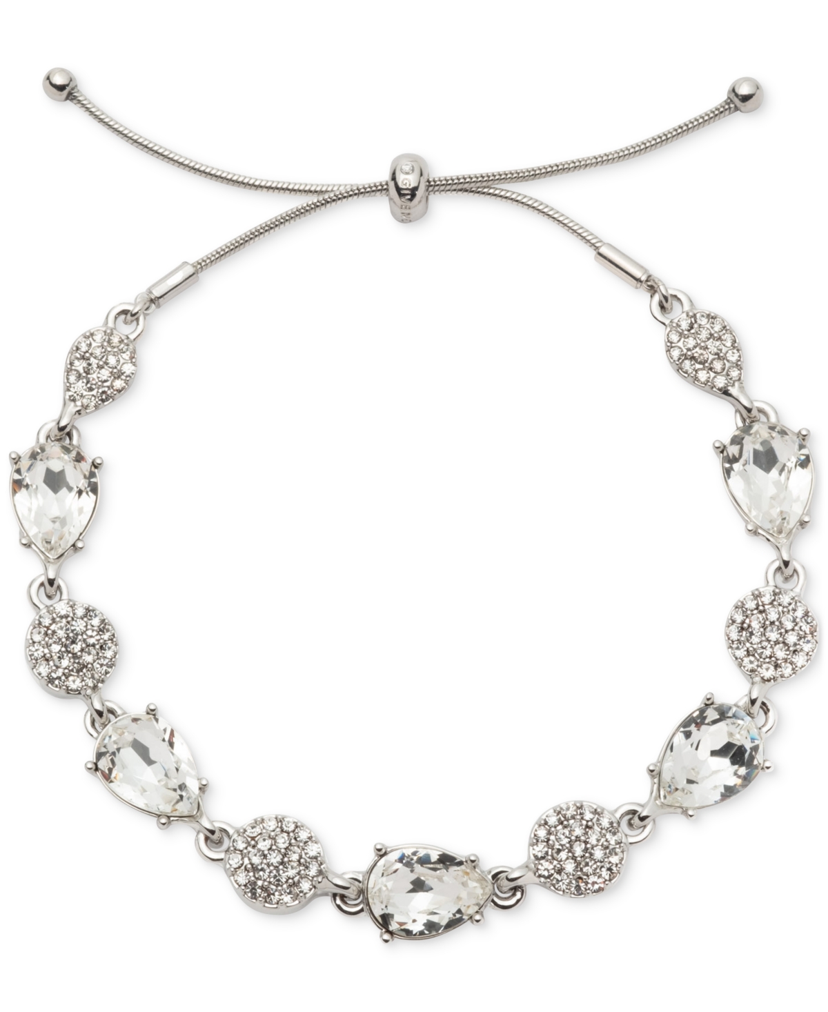 Givenchy Pave Cluster & Pear-shape Crystal Slider Bracelet
