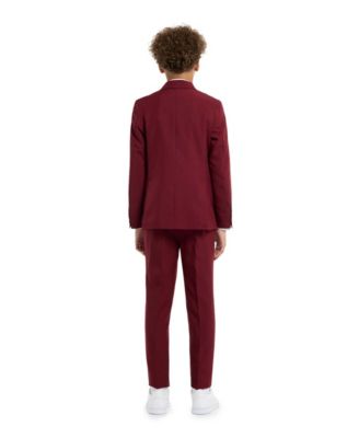 Big Boys Blazing Solid Color Suit, 3-Piece Set Including Blazer, Pants and Clip-On-Tie