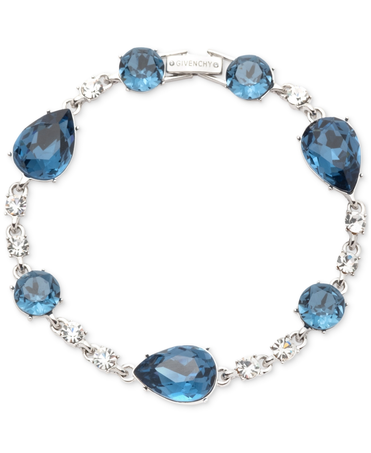 Givenchy Silver-tone Mixed Crystal Flex Bracelet