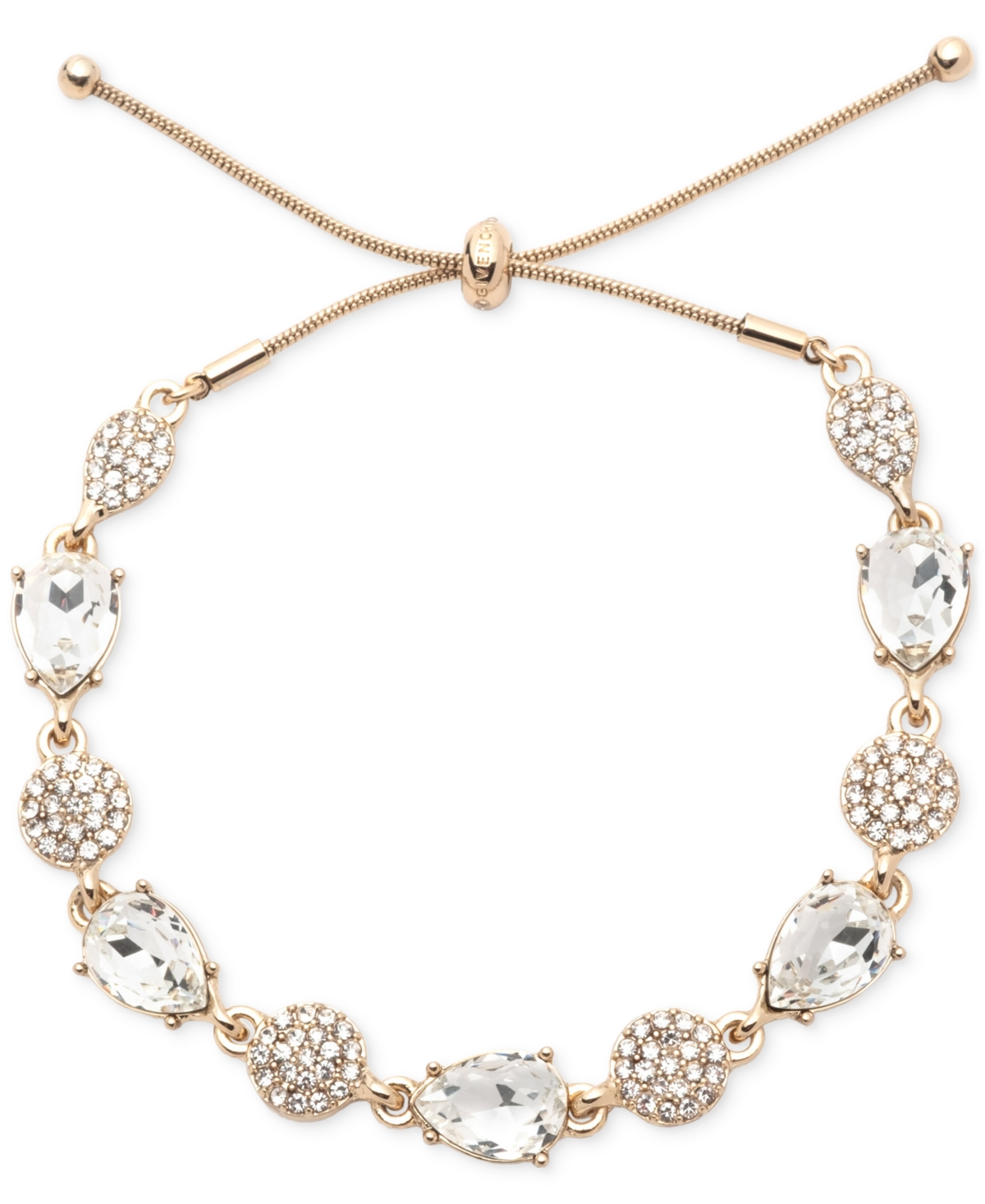 Givenchy Pave Cluster & Pear-shape Crystal Slider Bracelet