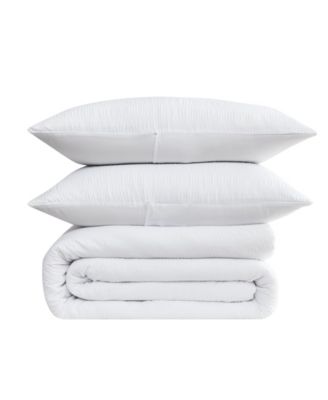 Crinkle Garment Wash Solid 3-Pc. Comforter Set, Full/Queen