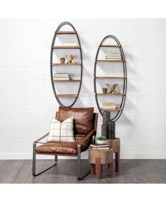 15" Dark Brown And Brown Distressed Reclaimed Wood Round End Table