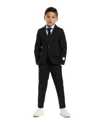 Boys Black Knight Slim Fit Solid Suit