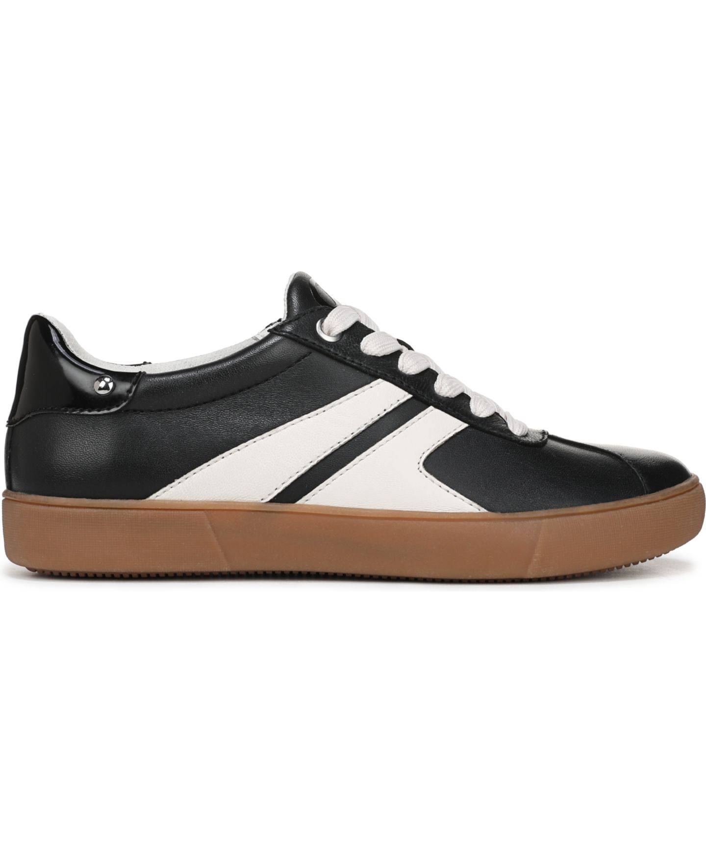 Женские кроссовки Naturalizer Medina Round Toe Lace Up, цвет: Чёрный / Белый кожаный — фото 2