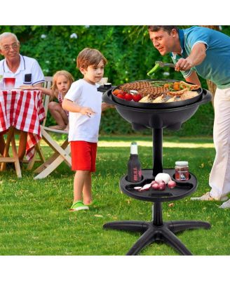 1350 W Outdoor Electric BBQ Grill with Removable Stand