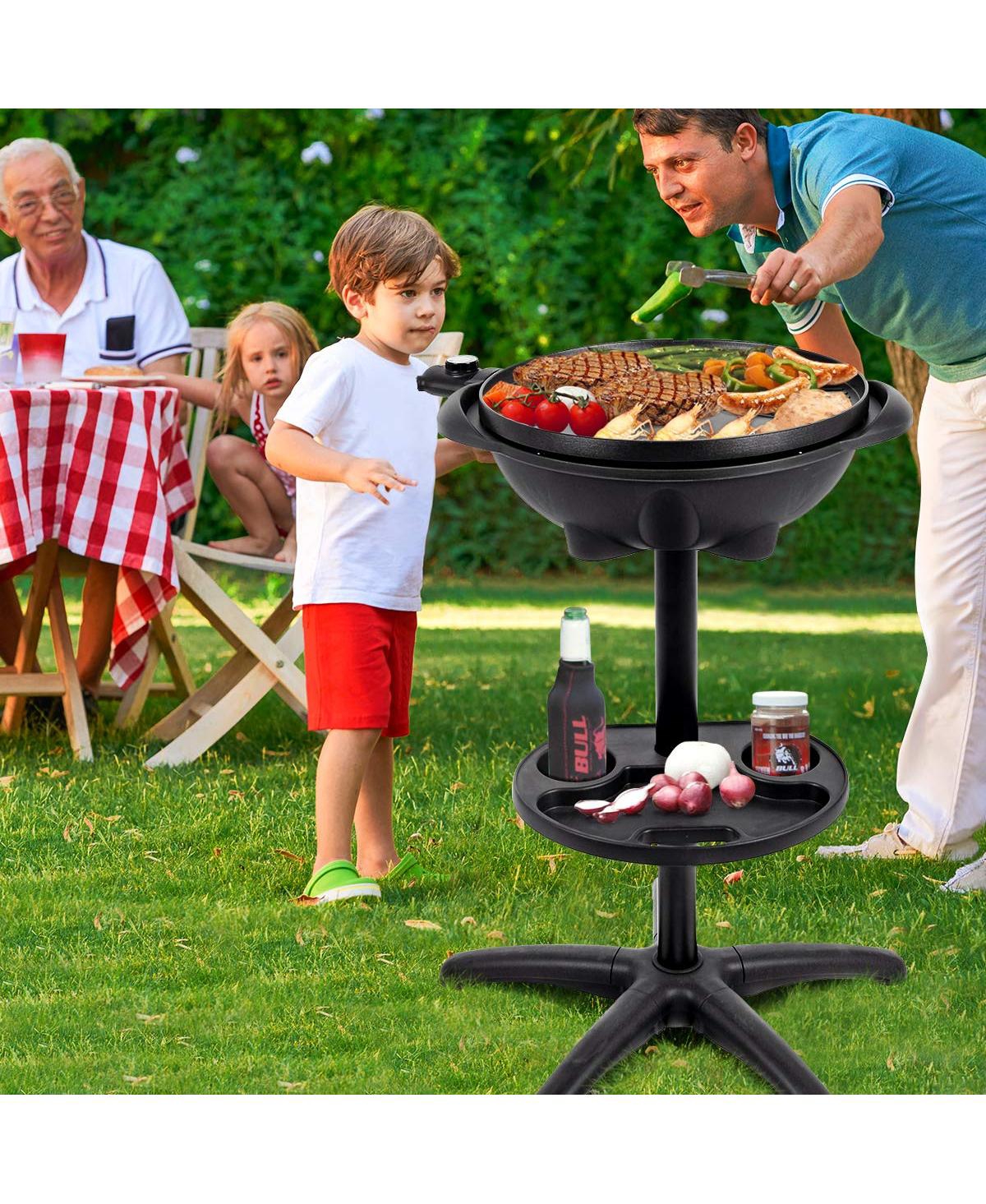 1350 W Outdoor Electric Bbq Grill with Removable Stand