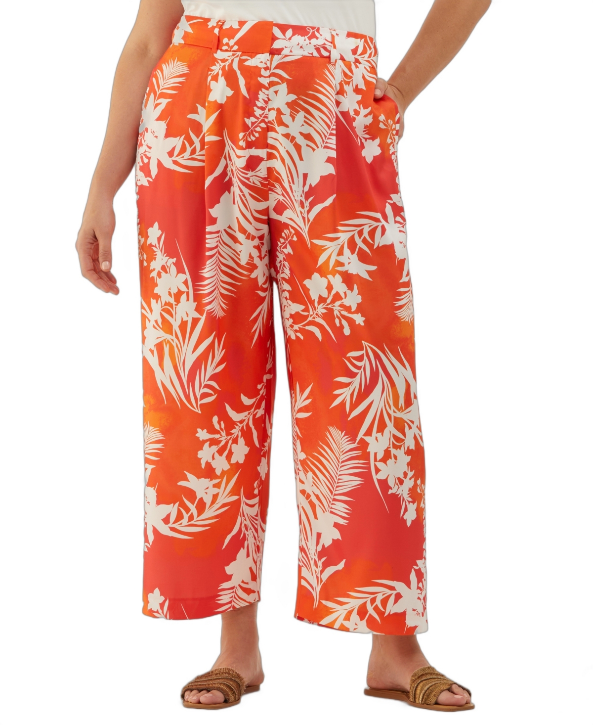 ELLA RAFAELLA PLUS SIZE WIDE LEG ANKLE PANTS 