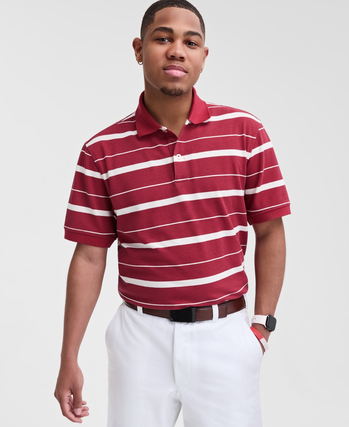 Men's Fred Striped Polo Shirt, Exclusively at Macy's - Black and Gold