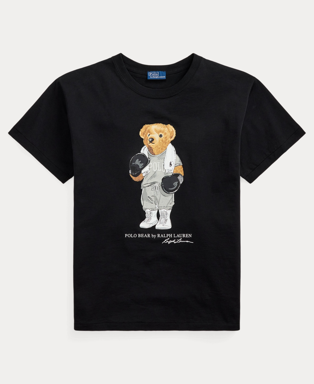 Polo Ralph Lauren Womens Polo Black Bear-print Short-sleeves Cotton-jersey T-shirt