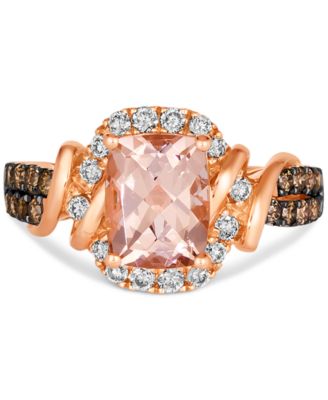 Morganite (1-1/2 ct. t.w.) & Diamond (5/8 ct. t.w.) Statement Ring in 14k Rose Gold 