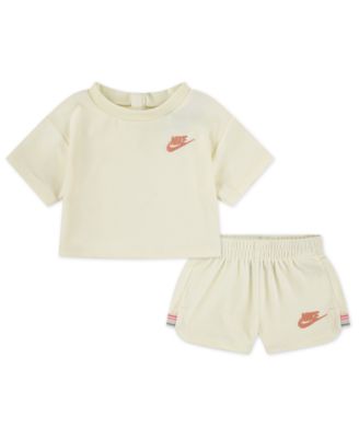 Nike - Baby Girls Let's Roll Towel Terry T-Shirt & Shorts, 2 Piece Set
