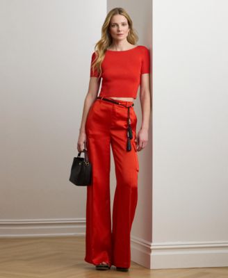 Women's Cropped Short-Sleeve Sweater