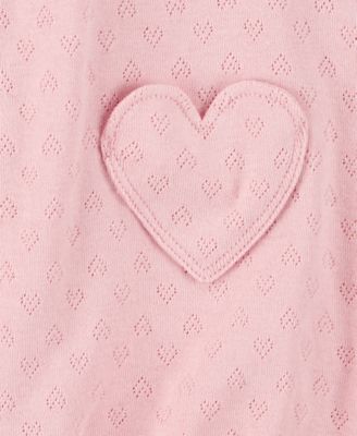 Baby Girl Heart Pockets Cotton Romper