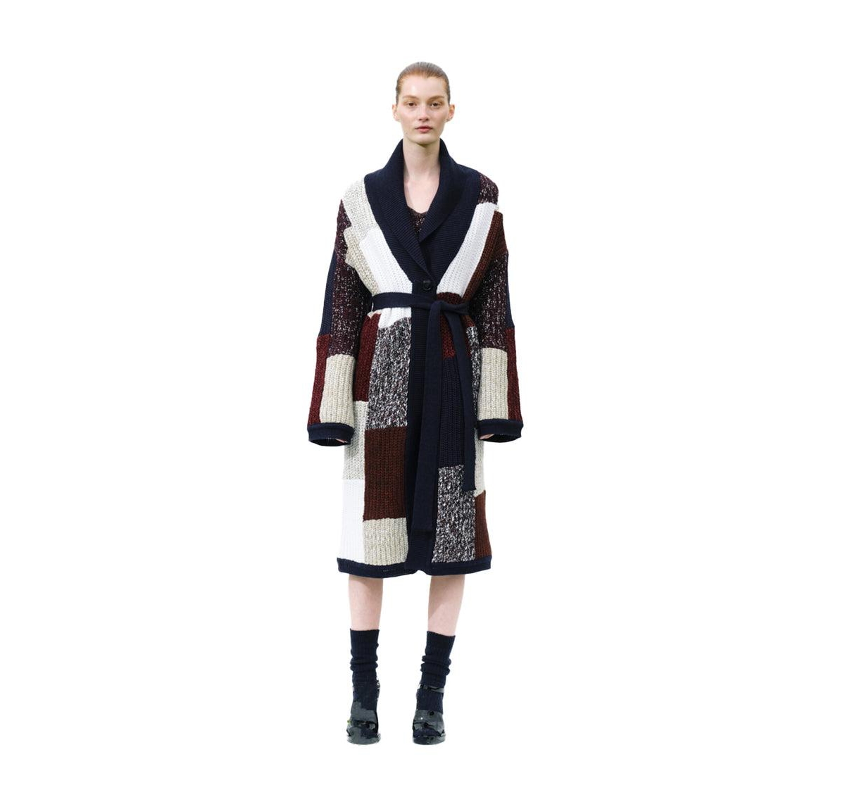 Women's Vivienne Block Wool Midi Robe Cardigan - Open miscellaneous