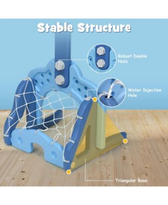 3-in-1 Kids Adjustable Basketball Hoop Set with Balls