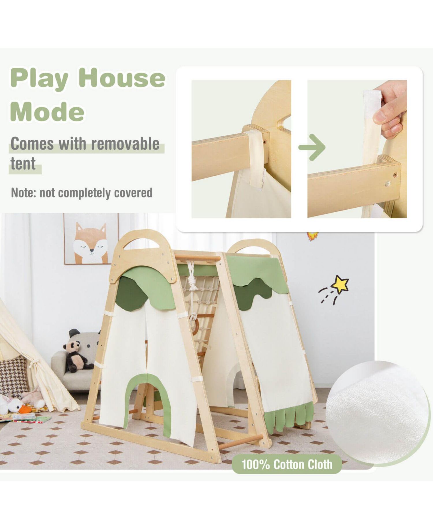 6-in-1 Wooden Indoor Kids' Playground