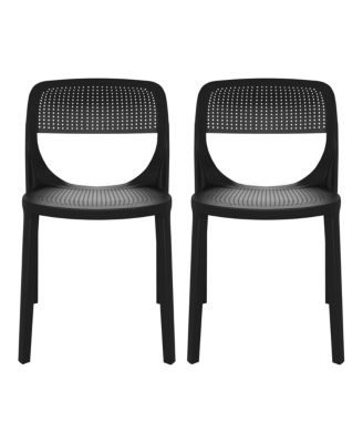 Set of 2 Modern Stackable Plastic Resin Patio Dining Side Chair