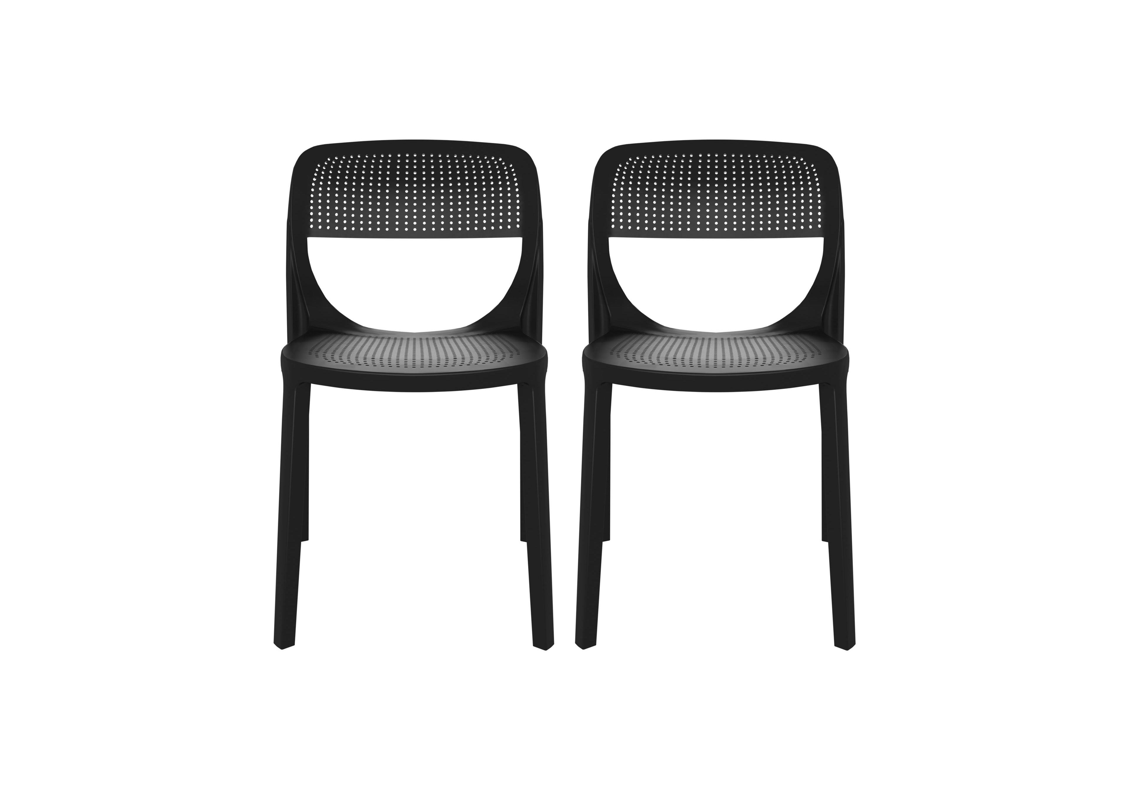 Modern Stackable Plastic Resin Patio Dining Side Chair (Set of 2)