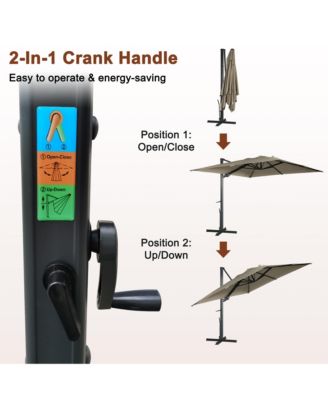 156"W x 120"D Rectangular 360 Degree Rotation Cantilever Umbrella w/ Weight Base Included