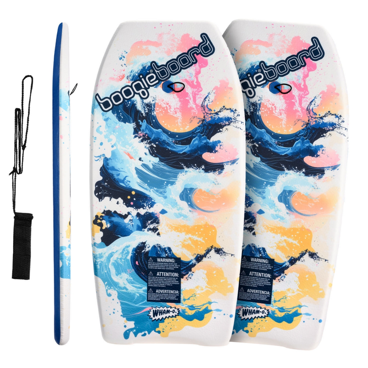 37&#x22; Body Board with Wrist Leash Fiberclad Cover Phuzion Core Crescent Tail, 2 Pack