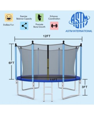 Outdoor Trampoline with Safety Closure Net